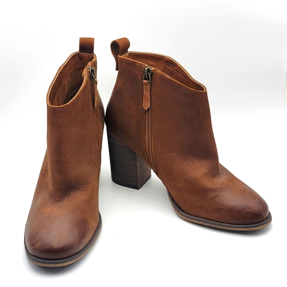 BP Lance Leather Block‎ Heel Bootie SIZE 8.5. #1553